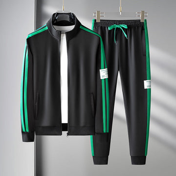 Men's Slim Fit Athleisure Tracksuit | Stretch Polyester, Breathable All-Season Comfort