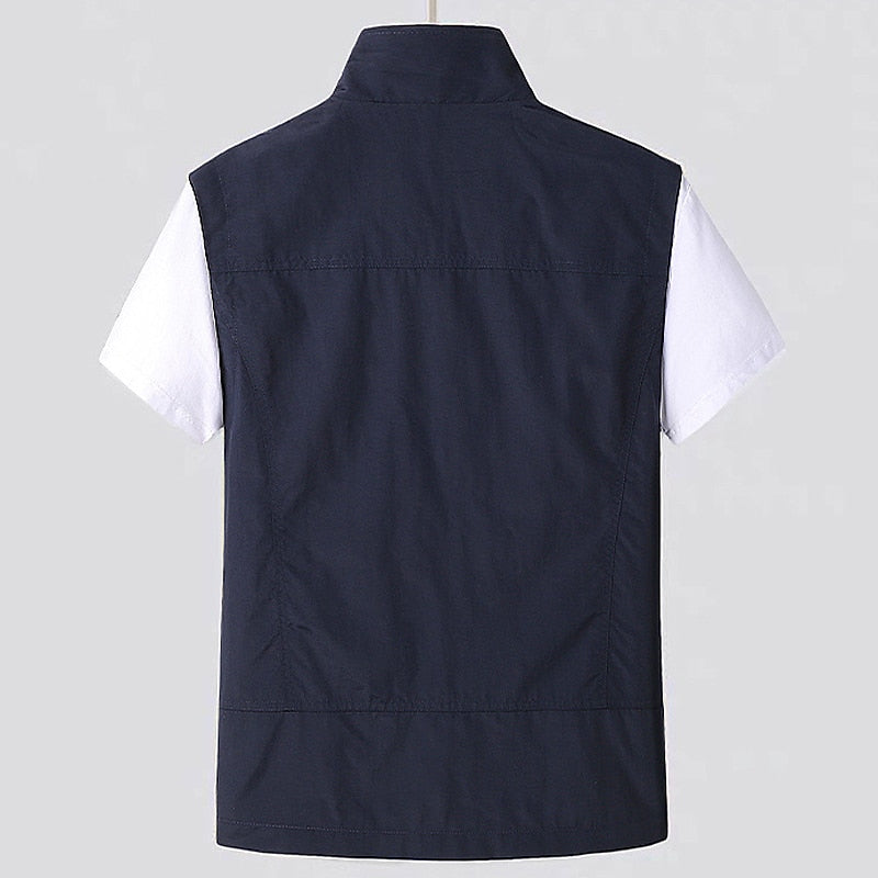 Short-sleeve cardigan vest for men