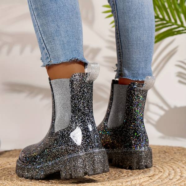 Lea - Glittery platform boots