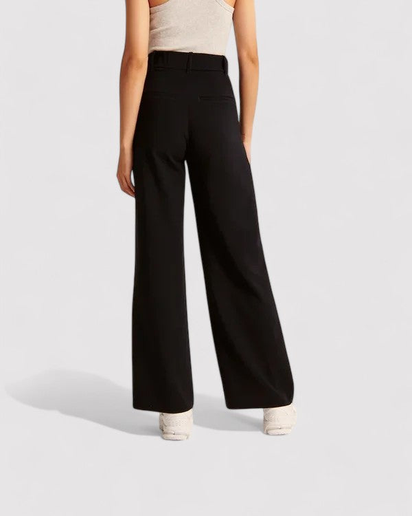 High waisted flared trousers for women