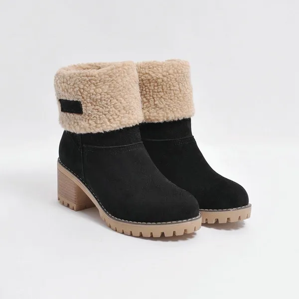 Waterproof leather ankle boots for women