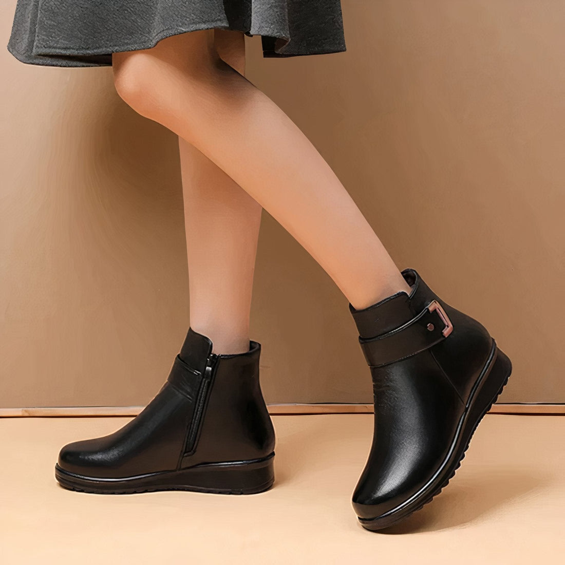 Elegant side zip ankle boots for women