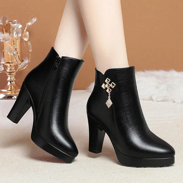 Elegant heeled ankle boots for women