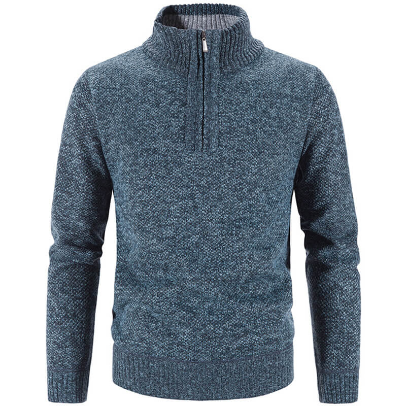 Men’s Quarter Zip Sweater - Thick Plush Lining - Warm Casual Outerwear