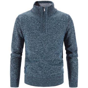 Men’s Quarter Zip Sweater - Thick Plush Lining - Warm Casual Outerwear