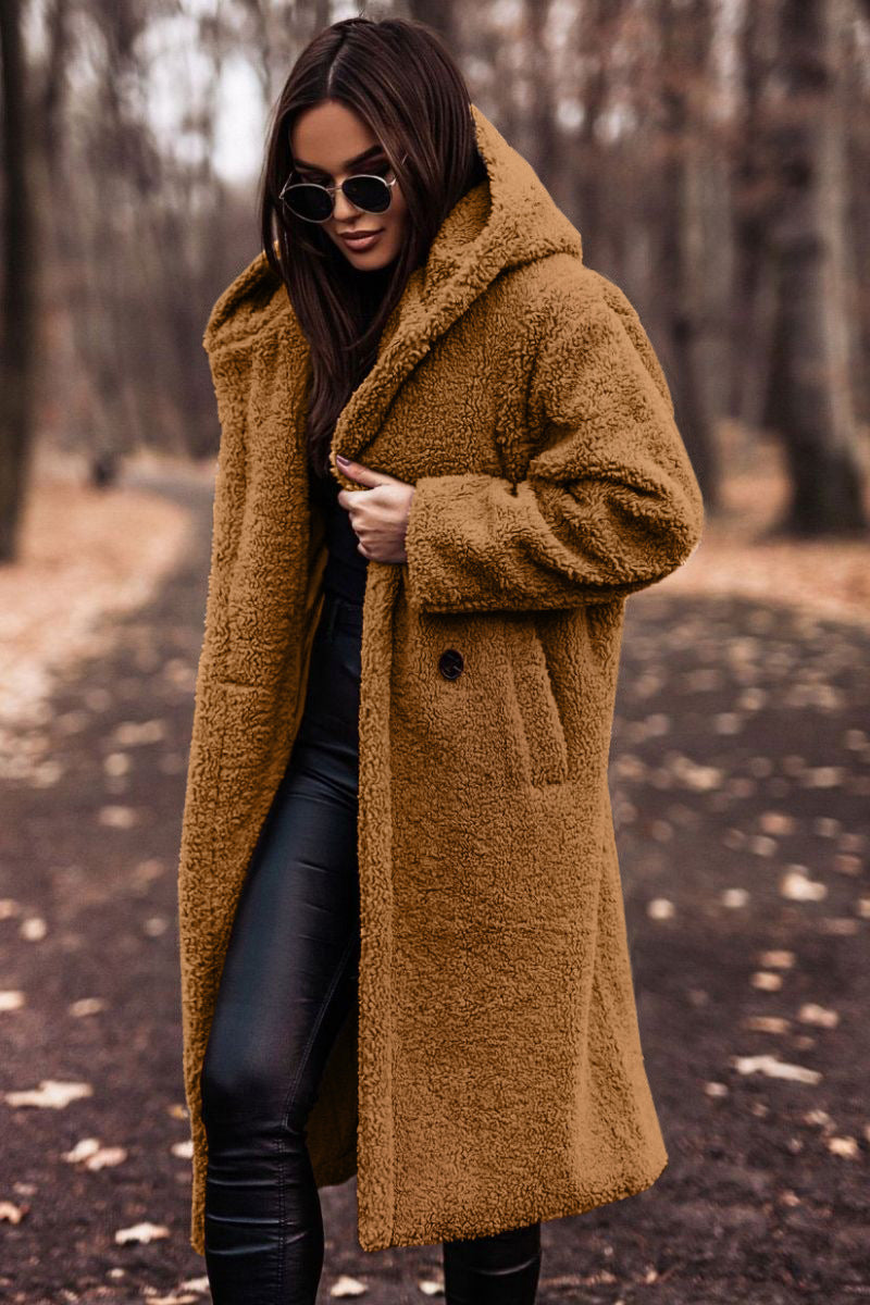 Women’s Teddy Coat – Plush Faux Shearling – Oversized Fit – Full Length – Casual Style