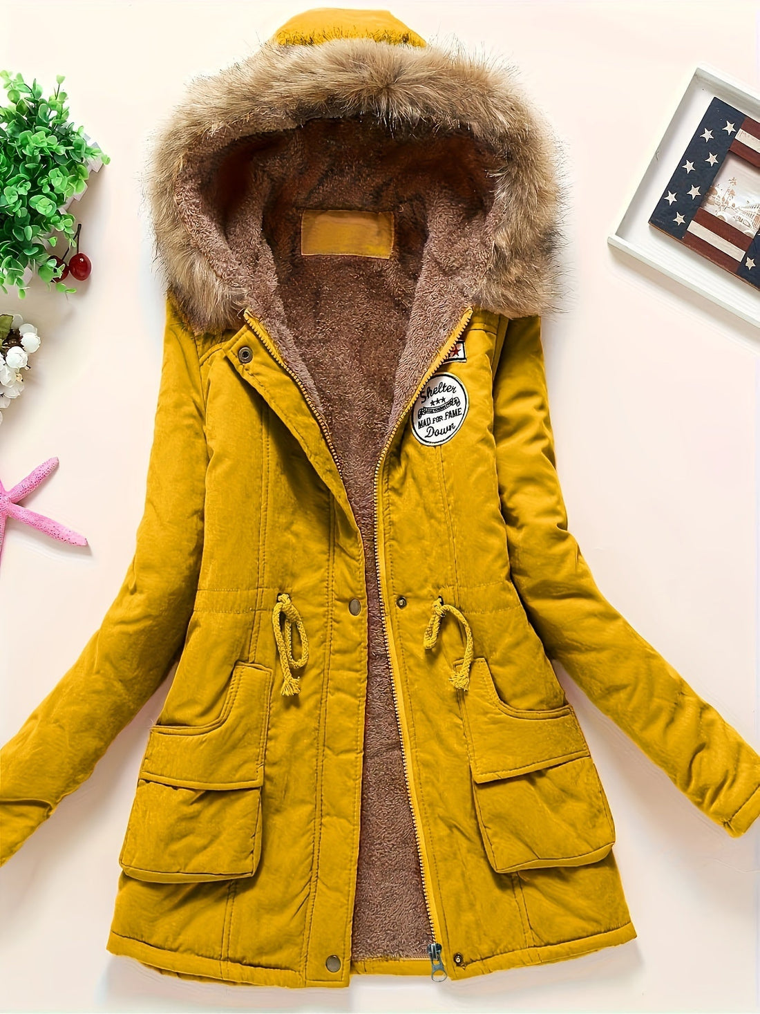 Sienna Parka Jacket With Fur Trim | Fleece Lined Thigh-Length Parka Jacket