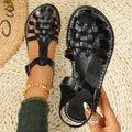Ankle buckle strap sandals for women, featuring adjustable straps and a cushioned sole.