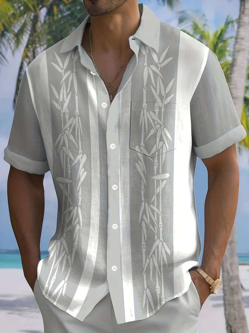 Stylish bamboo print shirt for men