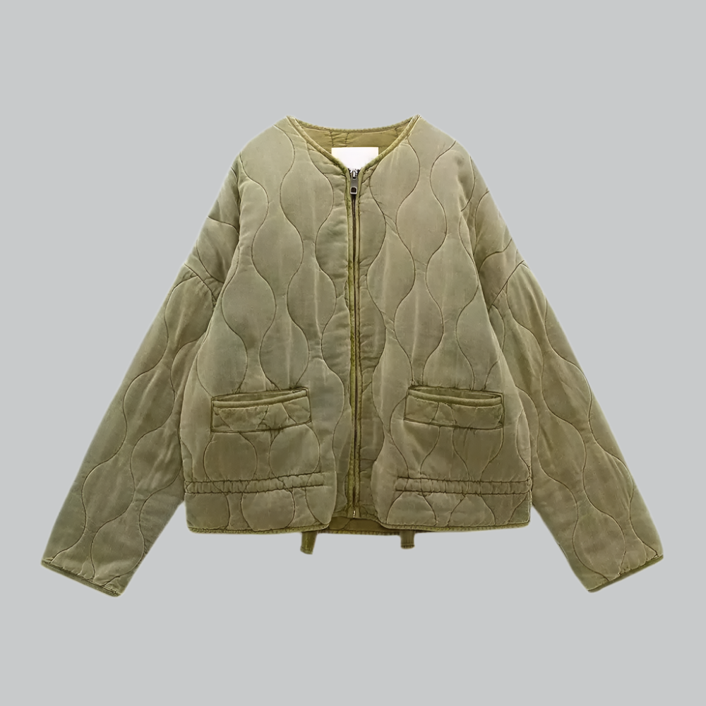 Vintage diamond-quilted jacket for women