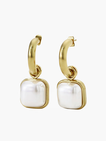 Elegant pearl square earrings for women