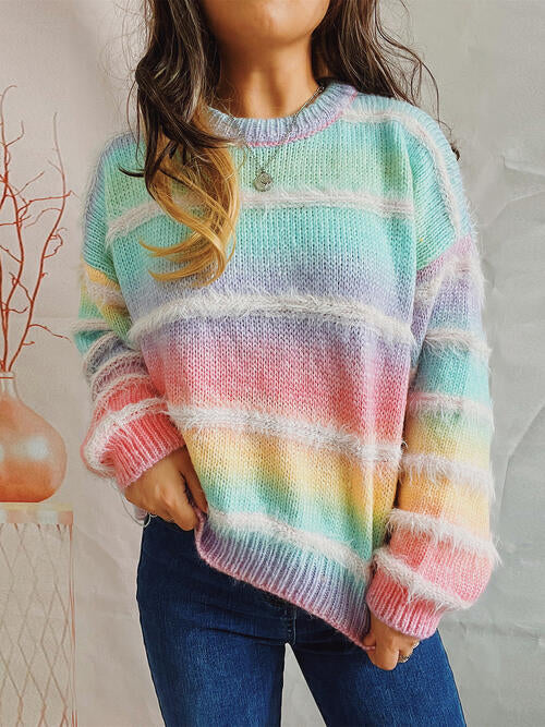 Cozy striped sweater for women