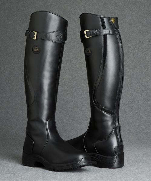 Waterproof knee high leather boots for women