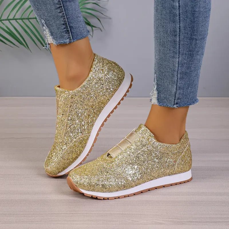 Glitter slip-on sneakers for women