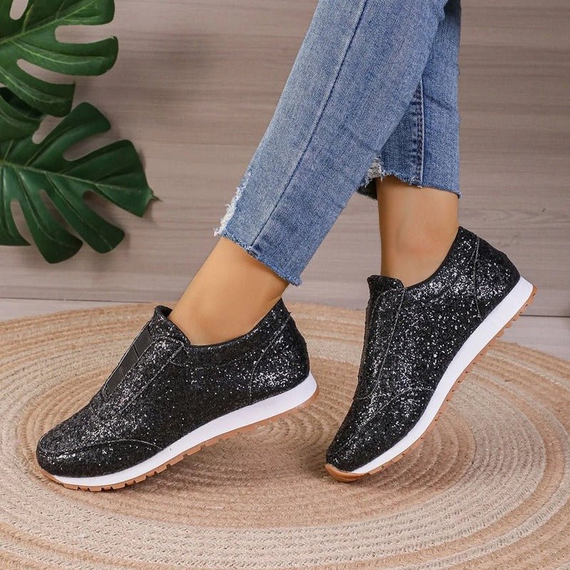 Glitter slip-on sneakers for women