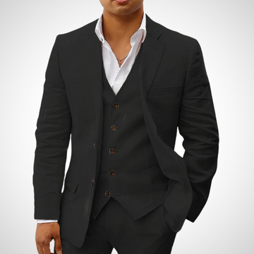 Men’s Three-Piece Suit Set – Slim Fit Blazer, Vest, Trousers – Wool Feel – Formal 3-Piece