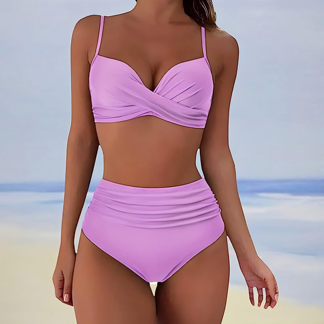 Stylish high-waist bikini set for women