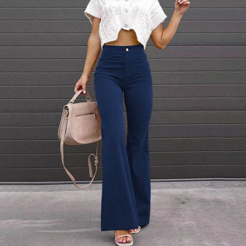 High-waist flared pants for women