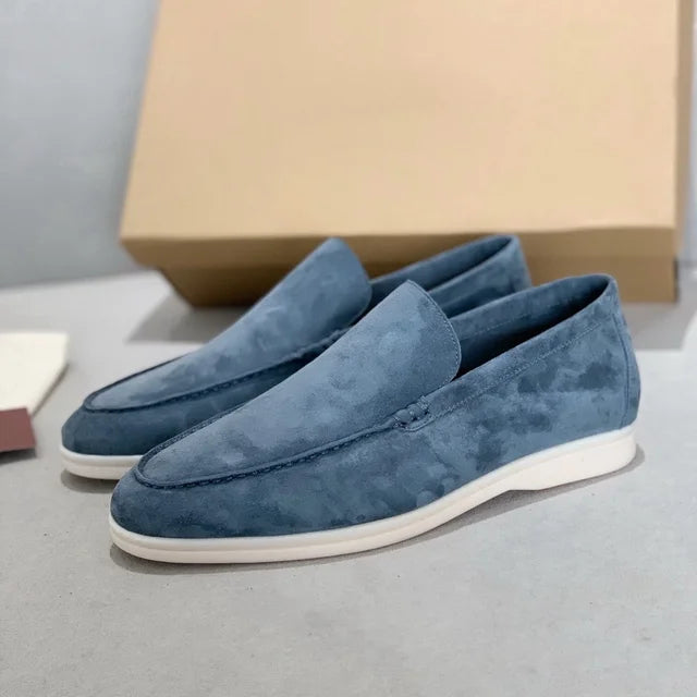 Men’s Suede Loafers – Classic Slip-On – Minimalist Design – Old Money Style