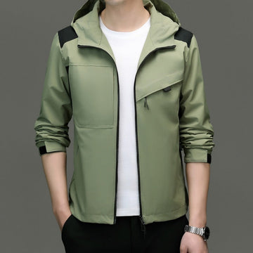 Men’s Jacket – Weather-Resistant – Relaxed Fit – Hooded – Zip Pockets – Adjustable Cuffs