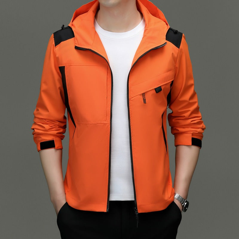 Men’s Jacket – Weather-Resistant – Relaxed Fit – Hooded – Zip Pockets – Adjustable Cuffs
