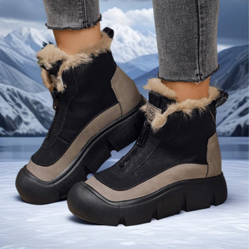 Plush warm leather boots  for women