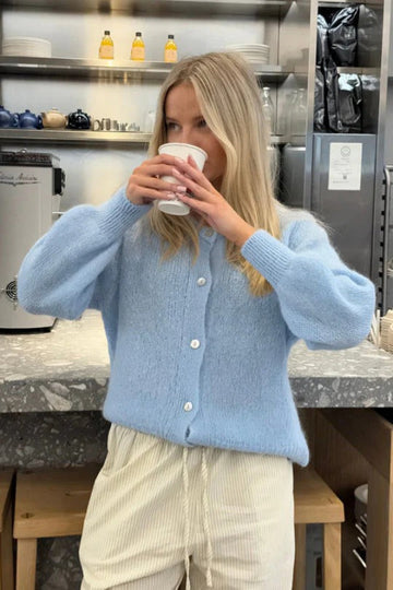 Women’s Cardigan – Relaxed Fit – Soft Knit – Button Front – Ribbed Cuffs & Hem