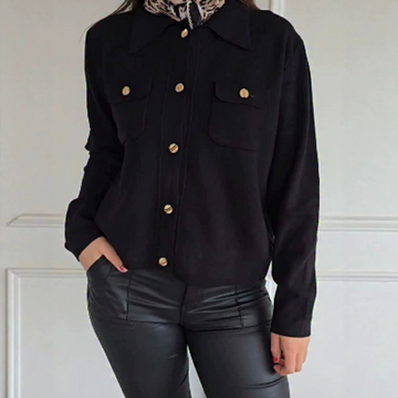 Women’s Cardigan – Corduroy Ribbed Texture – Relaxed Fit – Lapel Collar – Button Front