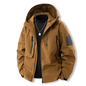 Men’s Outdoor Jacket – Waterproof – Regular Fit – Hooded – Zip Front – Flap Pockets