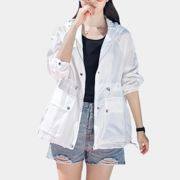 Women’s Jacket – Relaxed Fit – Hooded – Zip Front – Adjustable Waist – Pockets