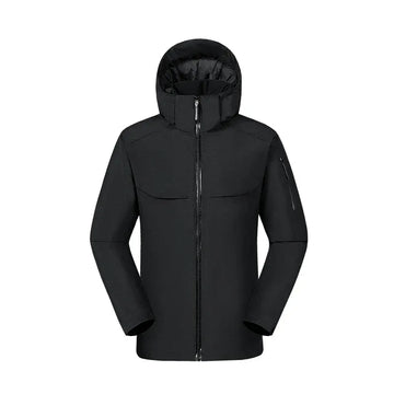Men’s Coat – Wind-Resistant Insulated Hood – Full Zip – Utility Sleeve Pocket – Regular Fit