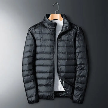 Men’s Puffer Jacket – Regular Fit – Down Insulated – Full Zip – Stand Collar Warmth