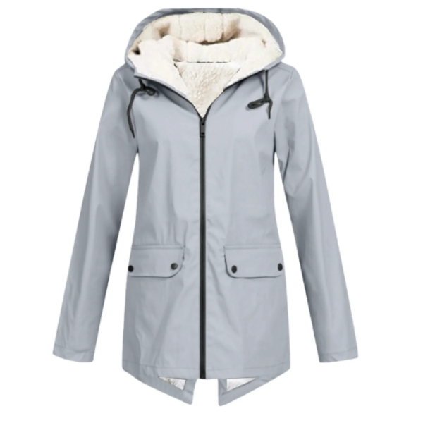 Women’s Trench Coat – Waterproof – Fleece Lined – Hooded – Tailored Mid Length