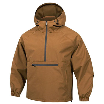 Men’s Pullover Hoodie – Relaxed Fit – Half-Zip – Hooded with Zippered Pocket – Outerwear