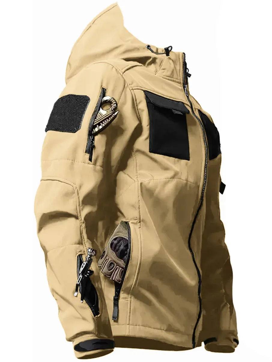 Men’s Utility Bomber Jacket – Regular Fit – Adjustable Hood – Multi-Pocket – Durable Build
