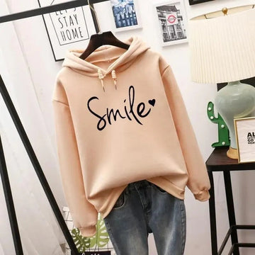 Women’s Hoodie – Relaxed Fit – Soft Fleece – Graphic Front – Ribbed Hem & Cuffs