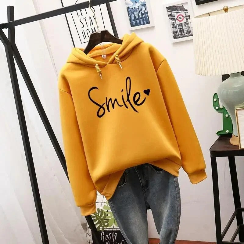 Women’s Hoodie – Relaxed Fit – Soft Fleece – Graphic Front – Ribbed Hem & Cuffs