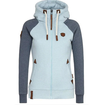 Women’s Zip-Up Hoodie – Fitted Knit – Raglan Sleeves – Ribbed Cuffs – Casual Wear