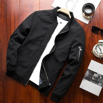 Men’s Bomber Jacket – Wind-Resistant – Relaxed Fit – Zipper Front – Utility Pocket