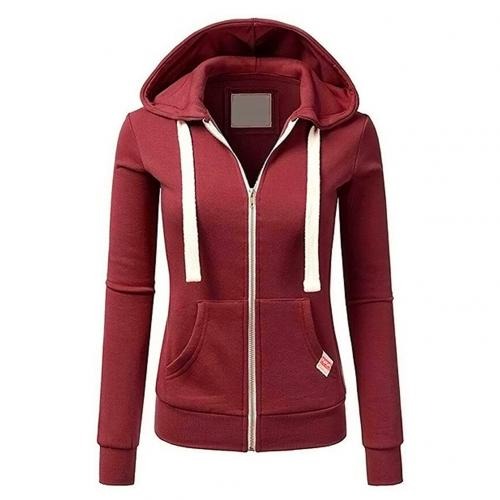Women’s Zip-Up Hoodie – Slim Fit – Cotton Blend – Drawstring Hood – Kangaroo Pocket