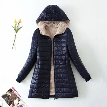Women’s Quilted Jacket – Regular Fit – Fleece Lined – Hooded – Water-Resistant