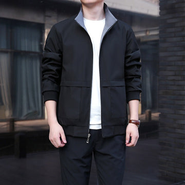 Men’s Bomber Jacket – Wind-Resistant – Ribbed Trim – Casual Fit