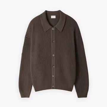 Men’s Cardigan Sweater – Oversized Fit – Wool Blend Knit – Button Front – Ribbed Design