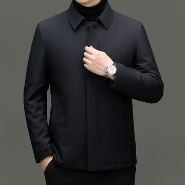 Men’s Jacket – Insulated Padding – Regular Fit – Point Collar – Button Front Closure