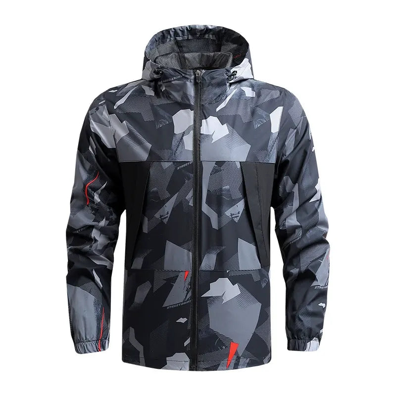 Men’s Hooded Jacket – Regular Fit – Weather-Resistant – Zippered Pockets