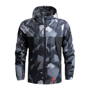 Men’s Hooded Jacket – Regular Fit – Weather-Resistant – Zippered Pockets