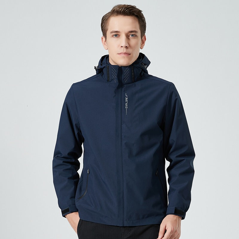 Men’s Outdoor Jacket – Weather-Resistant – Regular Fit – Adjustable Hood and Cuffs