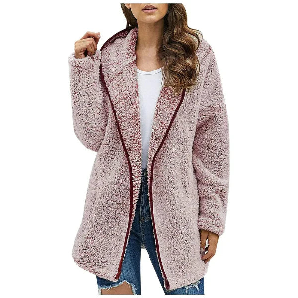 Women’s Hooded Sweatshirt – Oversized Fit – Plush Fleece – Longline Casual Layer