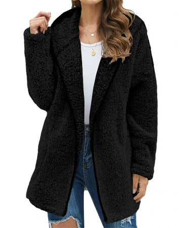 Women’s Hooded Sweatshirt – Oversized Fit – Plush Fleece – Longline Casual Layer
