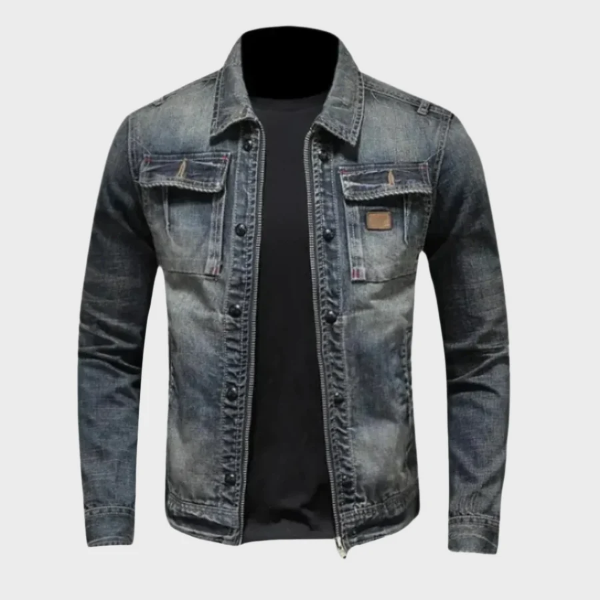 Men’s Denim Jacket – Regular Fit – Button Front – Chest Pockets – Casual Outerwear